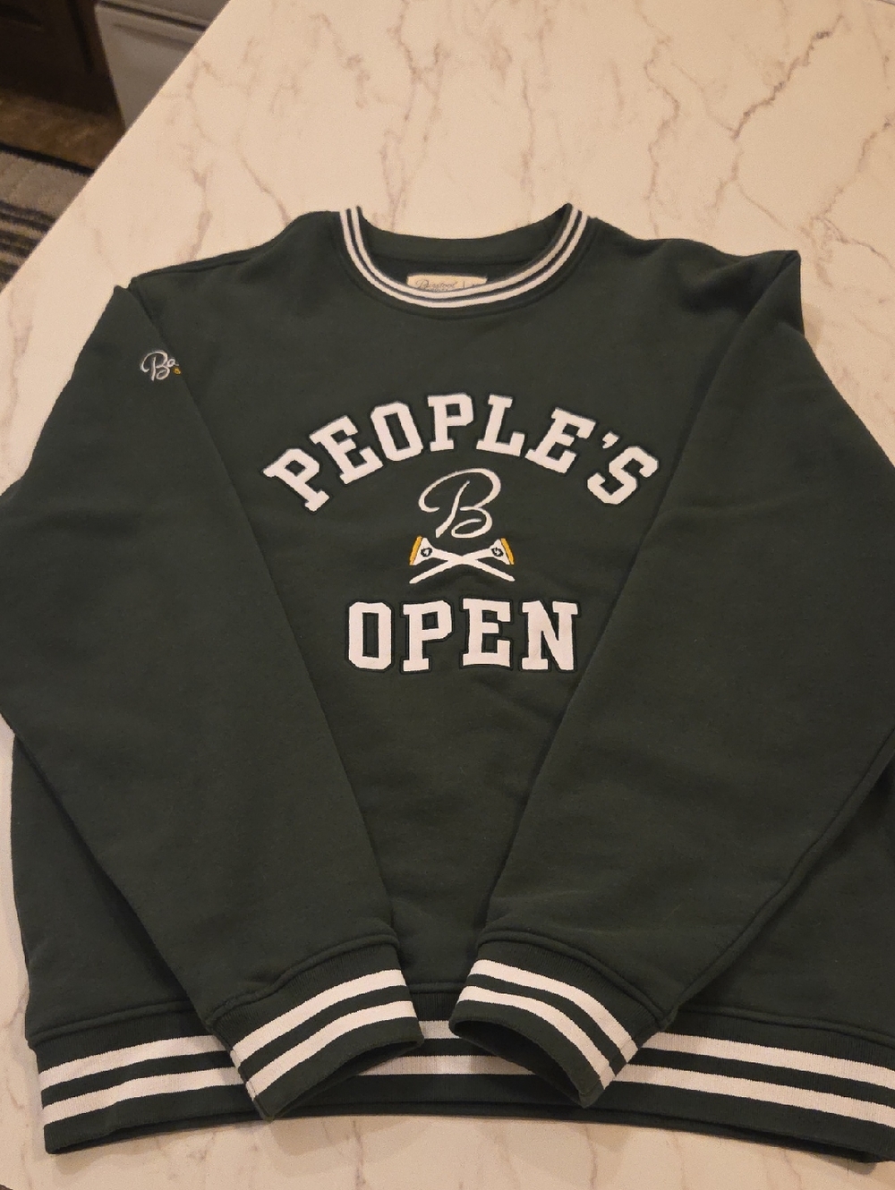 People's Open Green Crewneck Sweater by Barstool
